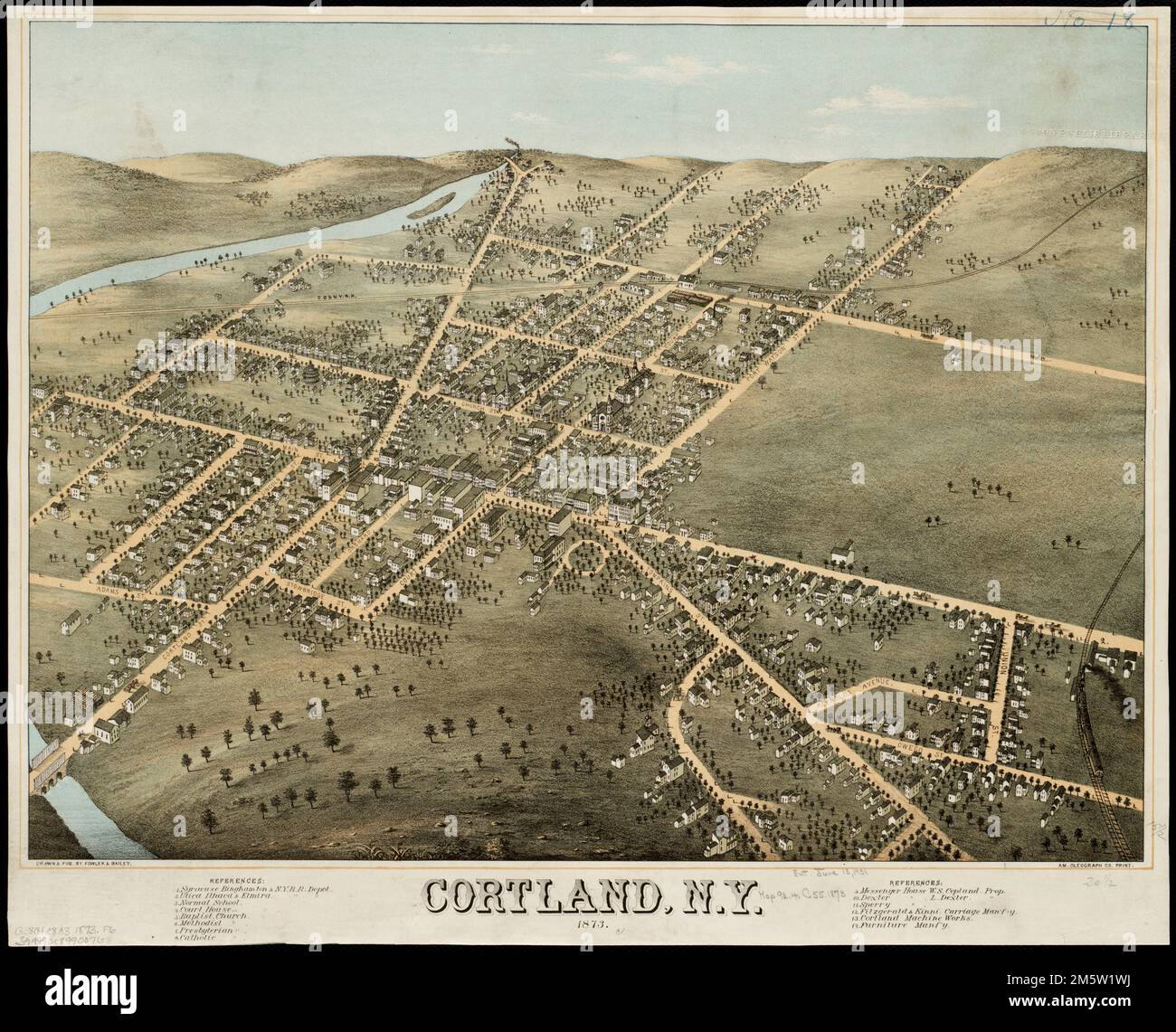 Sortlandny Cortland, N.Y : 1873. Bird's-eye view.