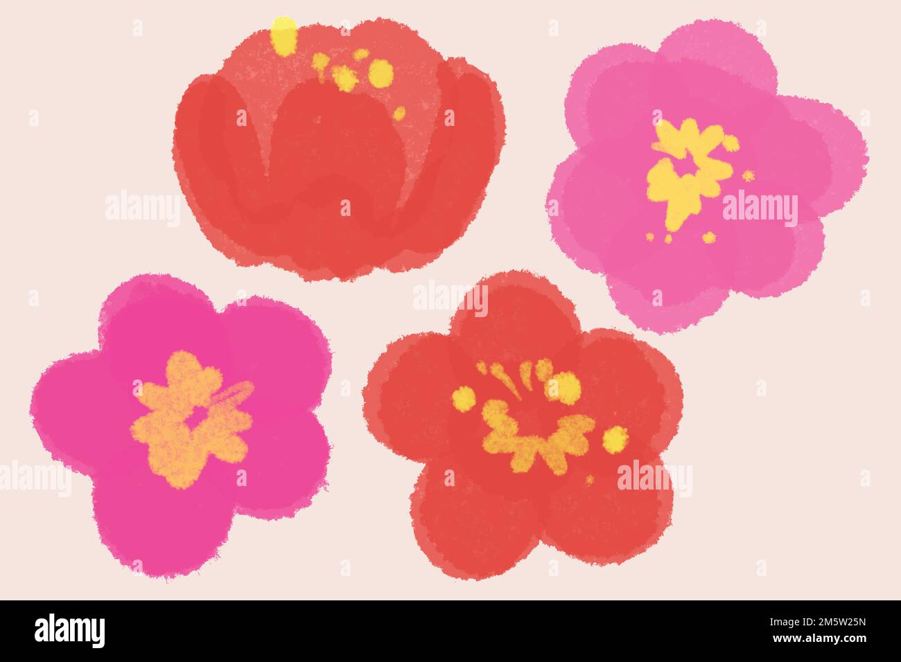 Plum blossoms vector vectors hi-res stock photography and images - Alamy