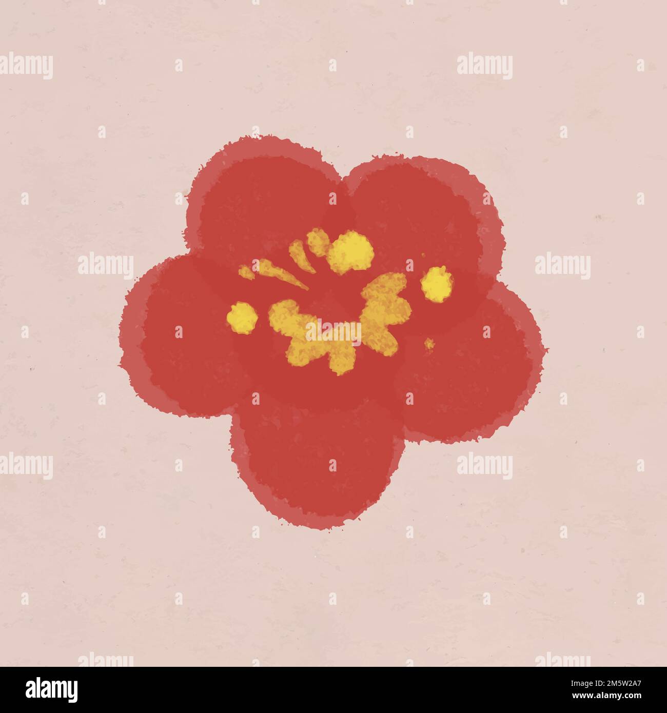 Plum blossom flower vector botanical illustration Stock Vector Image ...