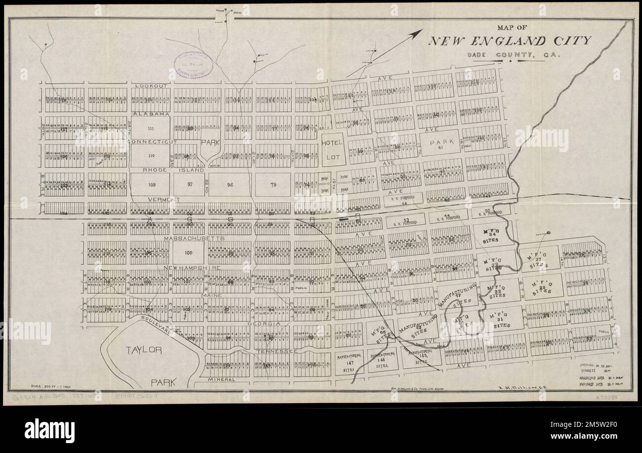 Map of New England City, Dade County, Ga. Date estimated from active ...