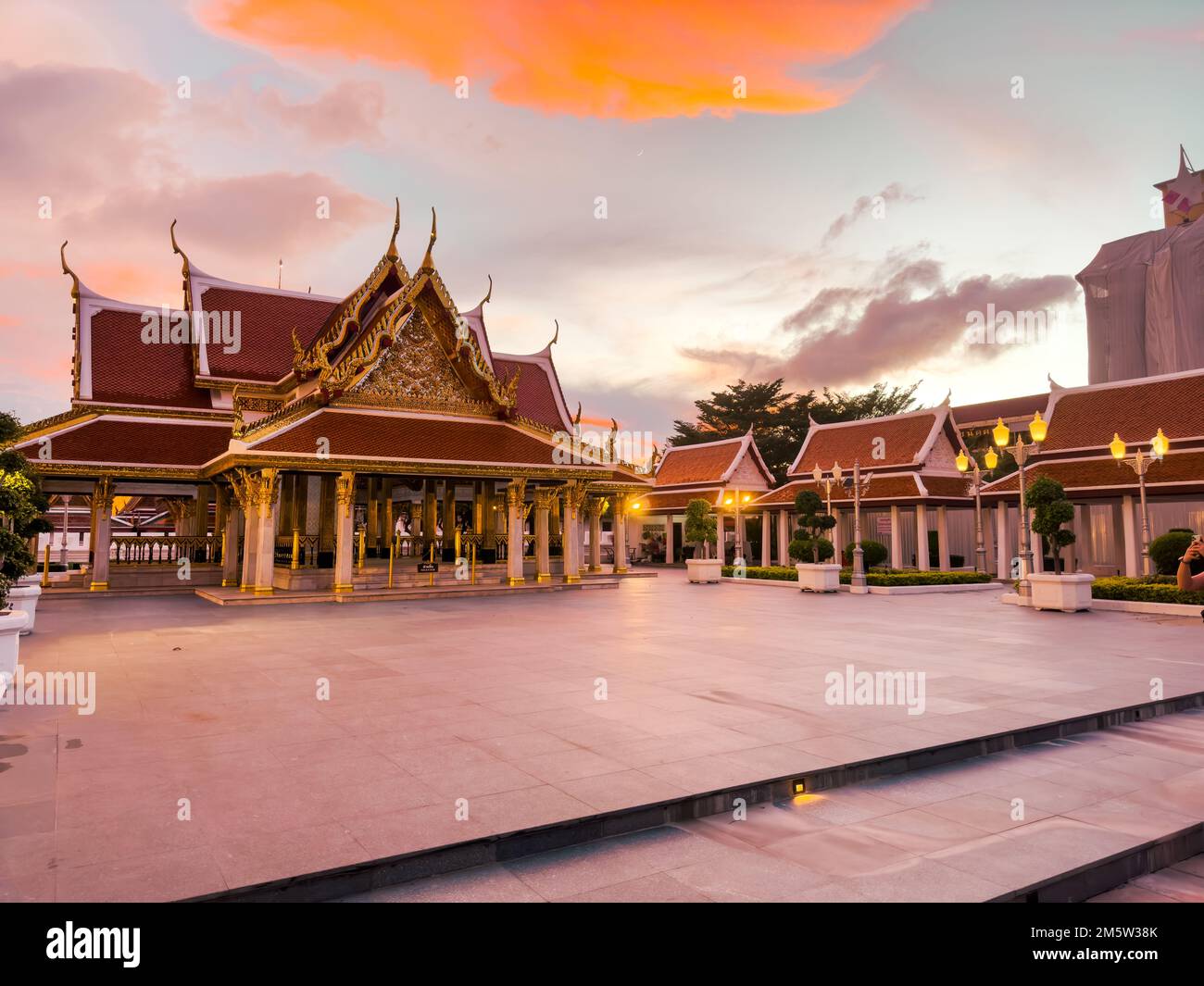 Wat Ratchanatdaram or Loha Prasat Metal Castle Landmark of Bangkok Thailand. Stock Photo