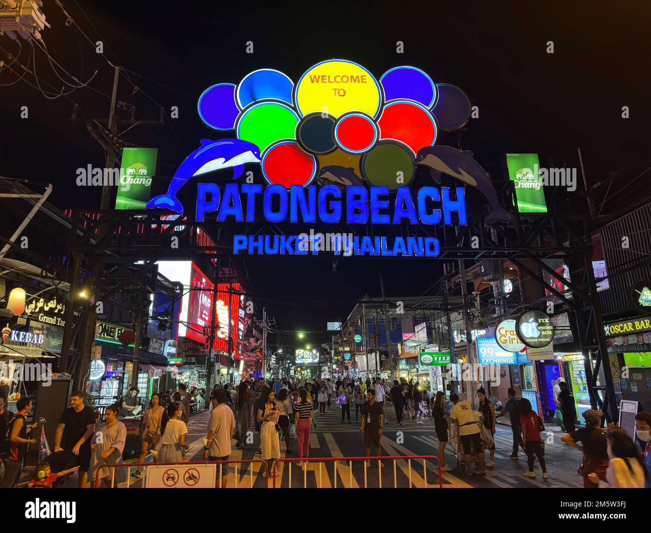 Patong Walking Street Or Bangla Road Famous Night Life Road Iconic Entrance Sign Board Stock 