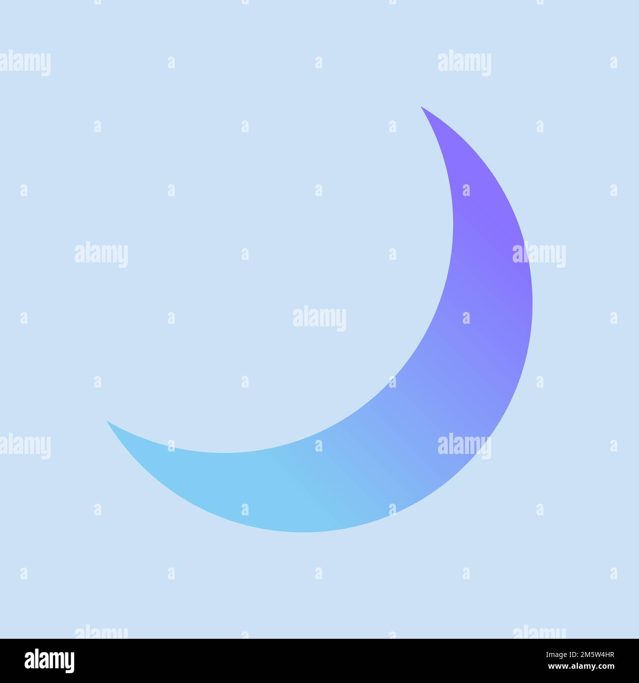Blue gradient crescent geometric shape vector Stock Vector Image & Art