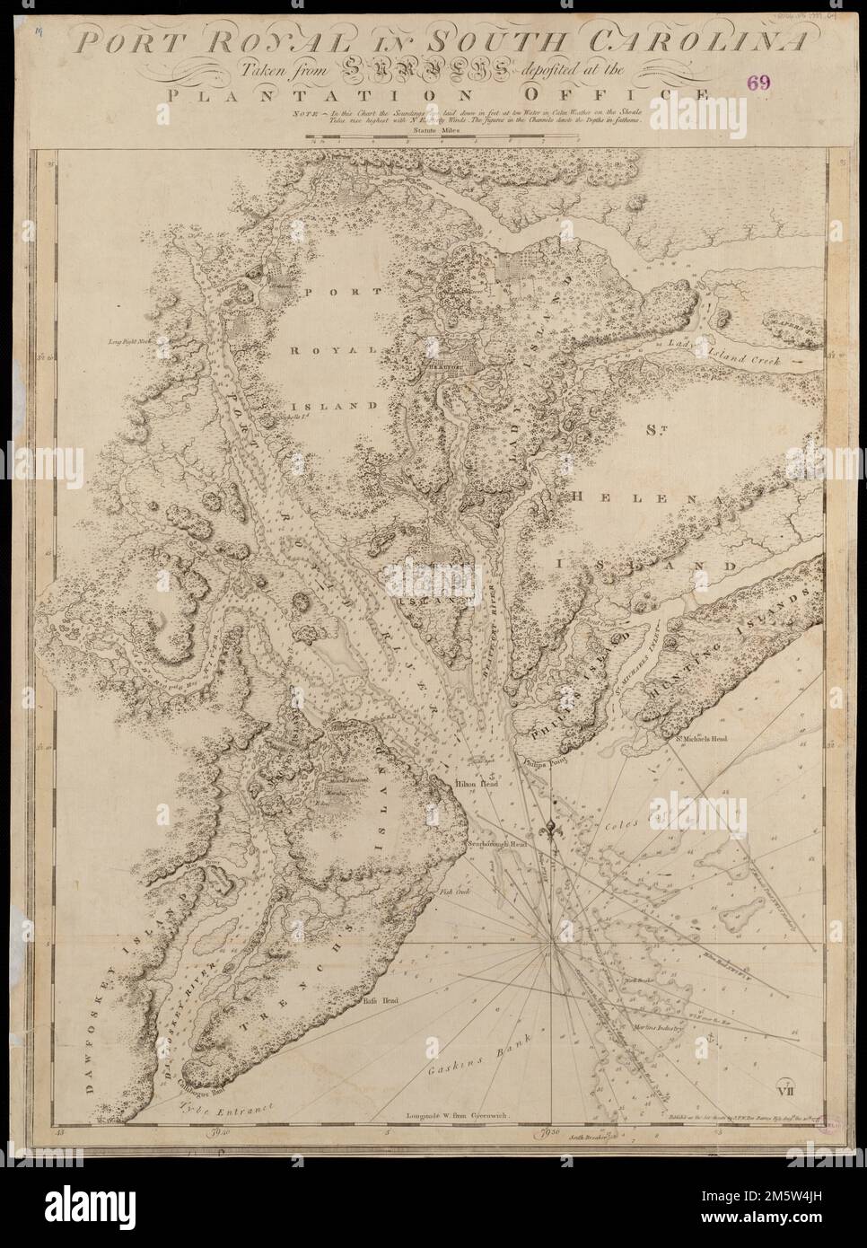 Port Royal in South Carolina taken from surveys deposited at the