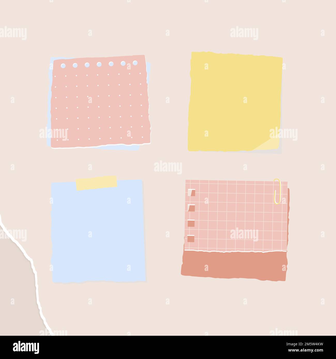 Colorful paper note collection social ads template vector Stock Vector ...