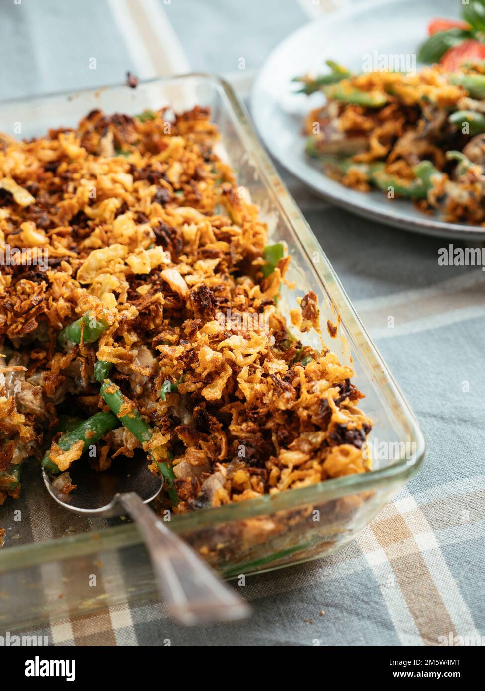 Vegan Green Bean Casserole with Smoked Tofu Stock Photo Alamy