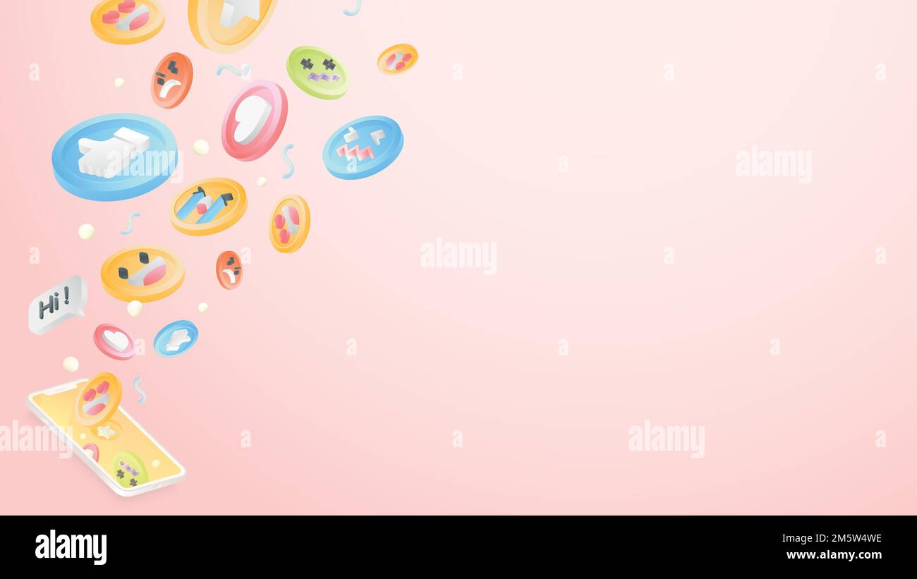 Social emoticons background template vector Stock Vector Image & Art ...