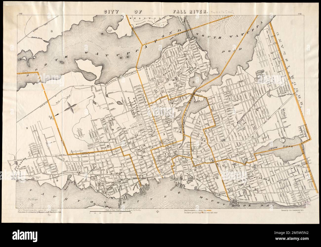City of Fall River. Relief shown by spot heights. "Part of