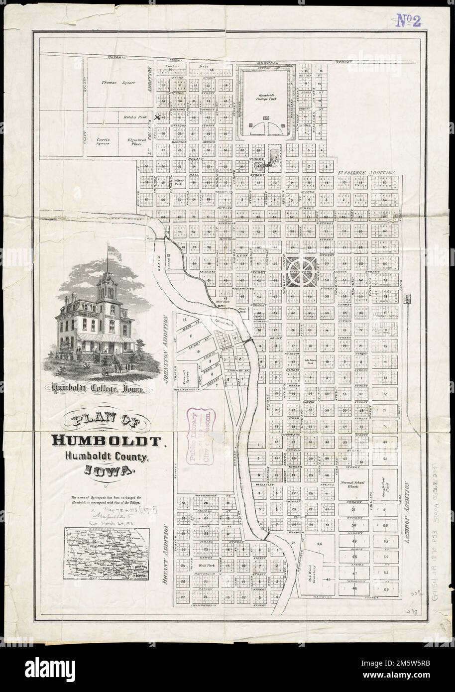 Plan of Humboldt, Humboldt County, Iowa. Includes ill. of Humboldt