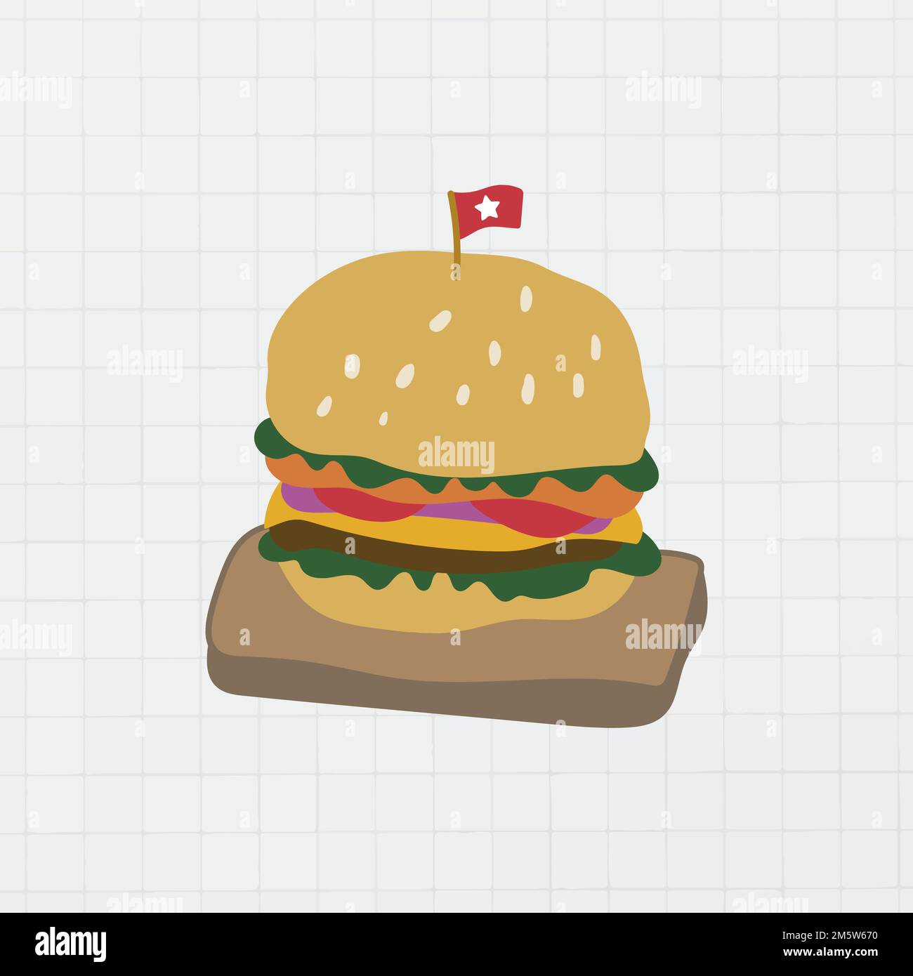 Cute Burger Cartoon' Sticker