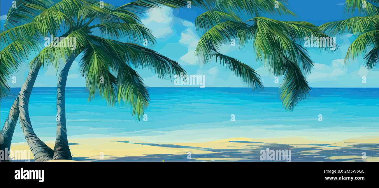 Tropical beach waves Stock Vector Images - Alamy