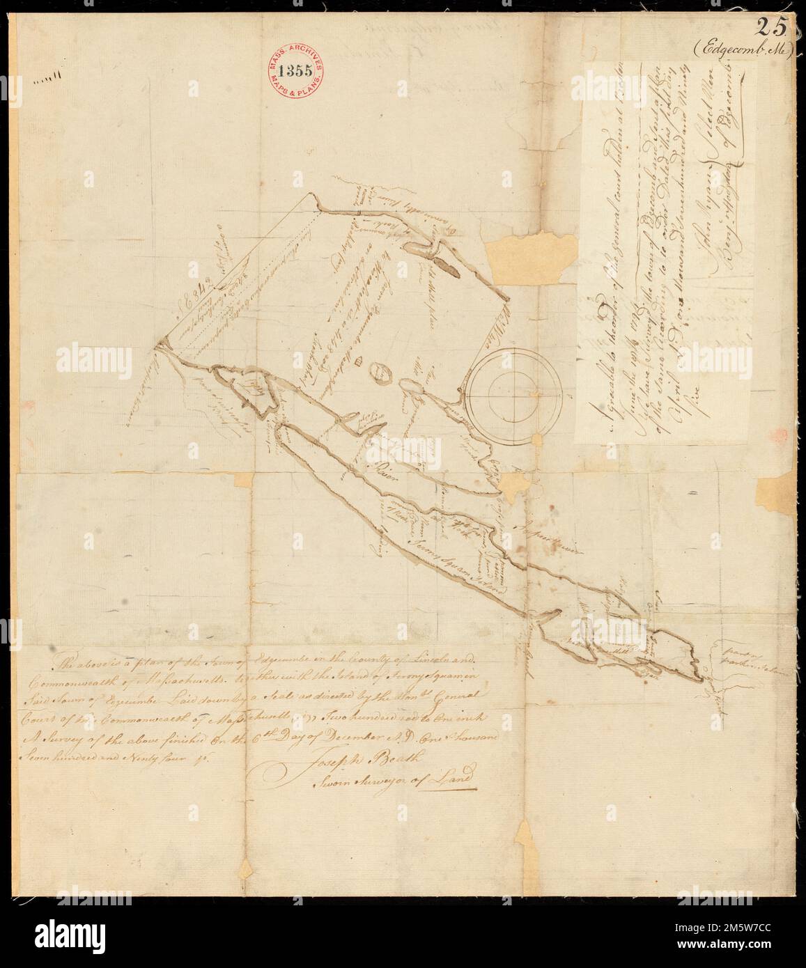 Plan of surveyed by Joseph Beath, dated December 6, 1794