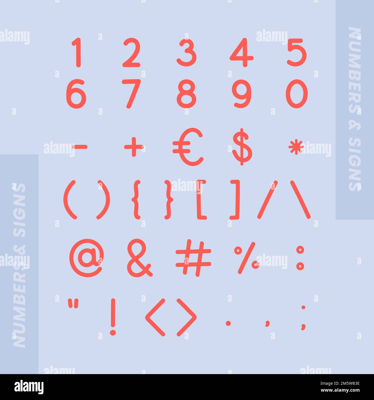 Styled numbers and symbol set vector Stock Vector Image & Art - Alamy