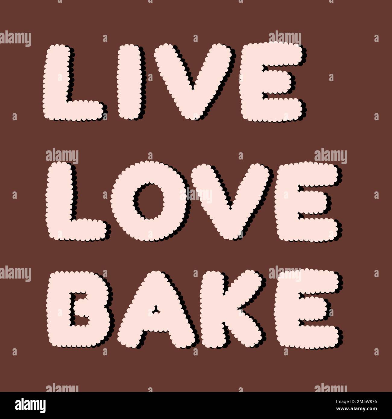 LIVE LOVE BAKE cookie text vector typography Stock Vector Image & Art