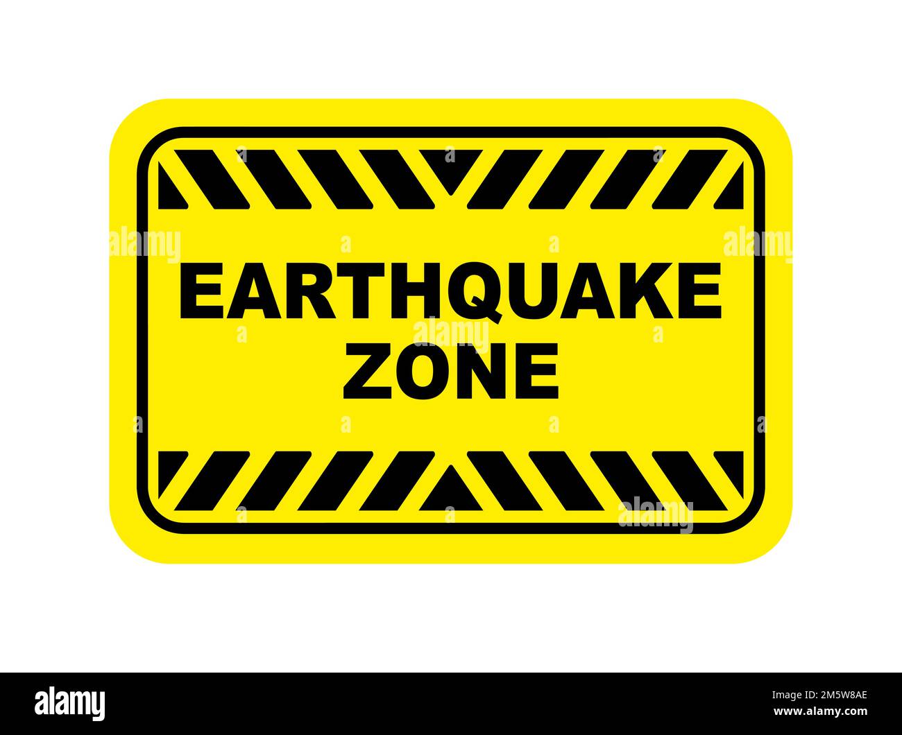 Yellow earthquake zone sign. Vector icon Stock Vector Image & Art - Alamy