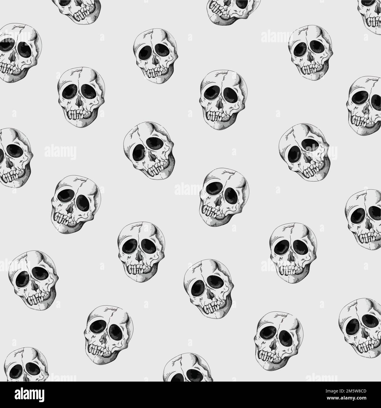 Vintage skull pattern gray background vector Stock Vector Image & Art ...