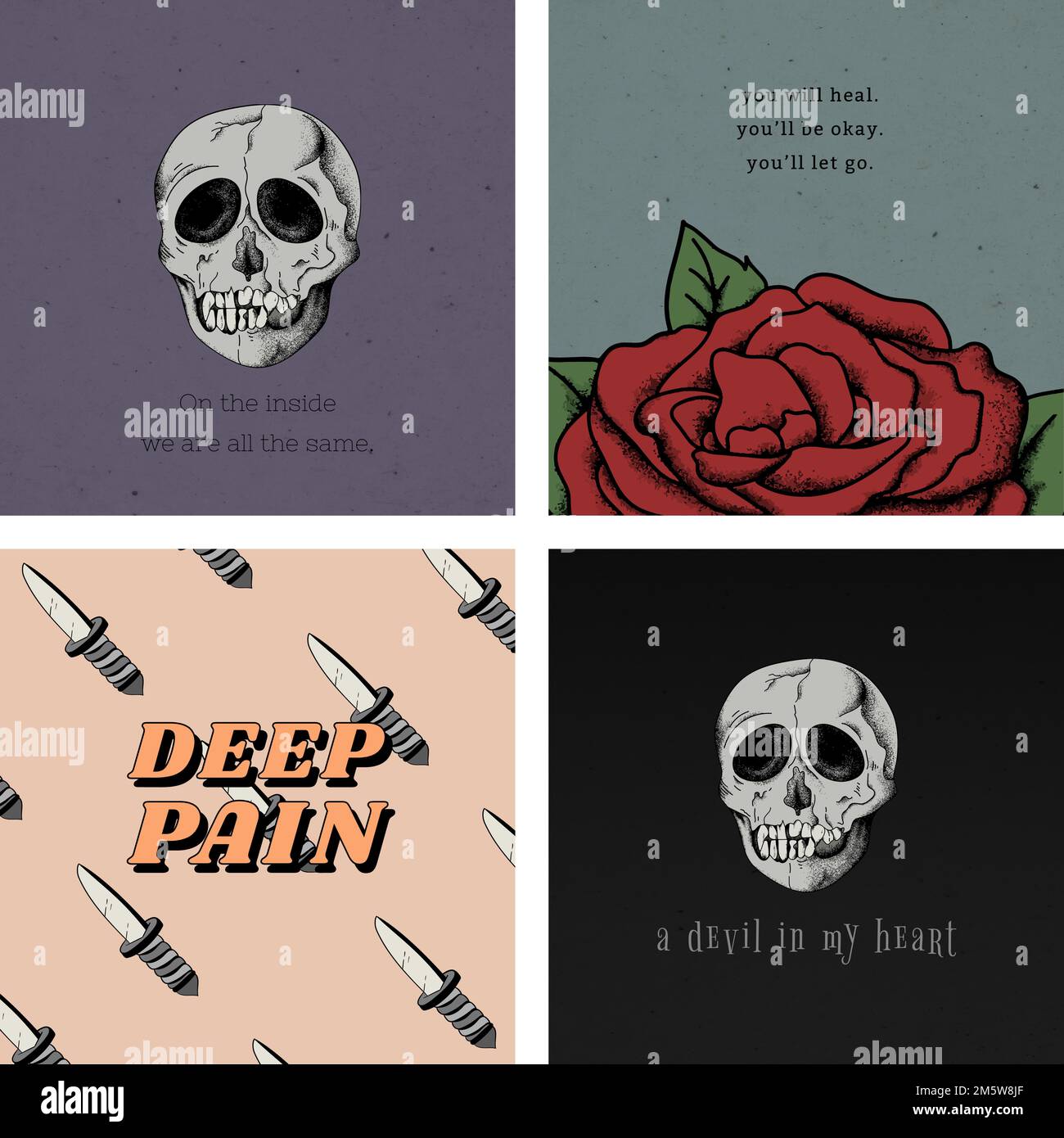 Vintage mixed quote collection vector Stock Vector