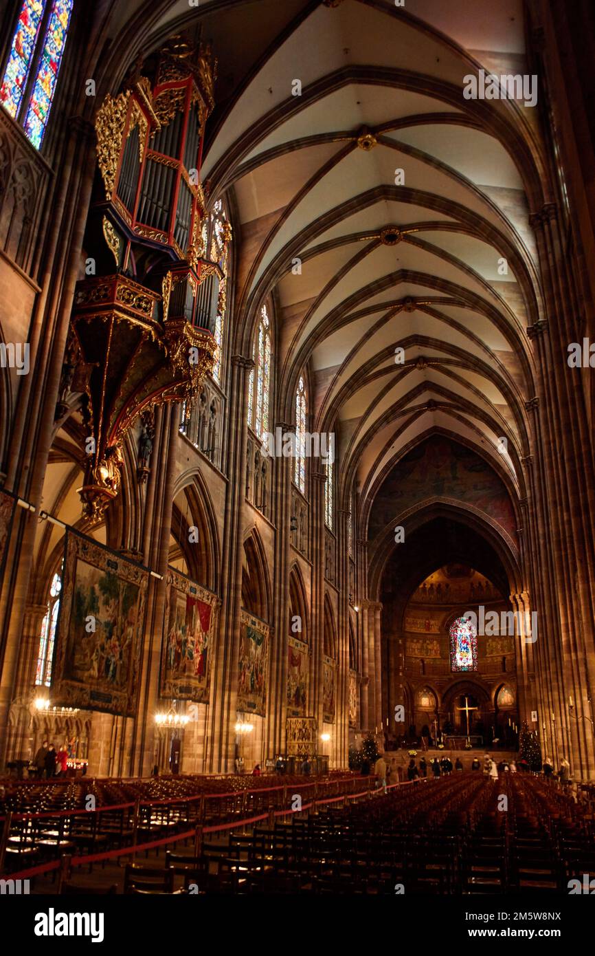 Cathédrale de Notre-Dame de Strasbourg, Strasbourg, Alsace, France Stock Photo