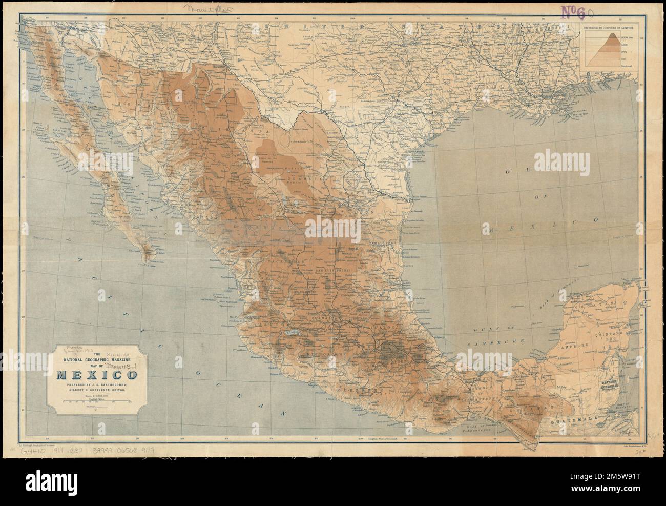 The National Geographic Magazine Map Of Mexico Relief Shown By The National Geographic Magazine Map Of Mexico Relief Shown By Contours Gradient Tints And Spot Heights In Lower Left Margin The Edinburgh Geographical Institute In Lower Right Margin John Bartholomew Co Map Of Mexico Map Of Mexico Mexico 2M5W91T 