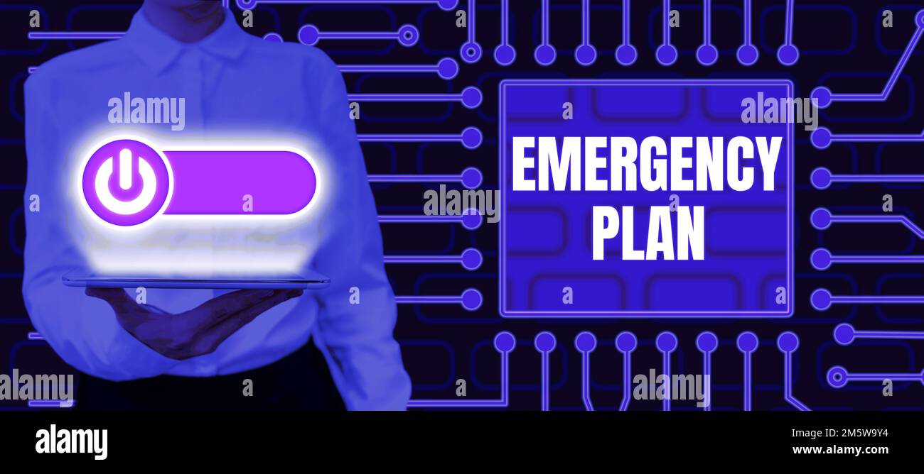 Conceptual caption Emergency Plan. Conceptual photo Procedures for