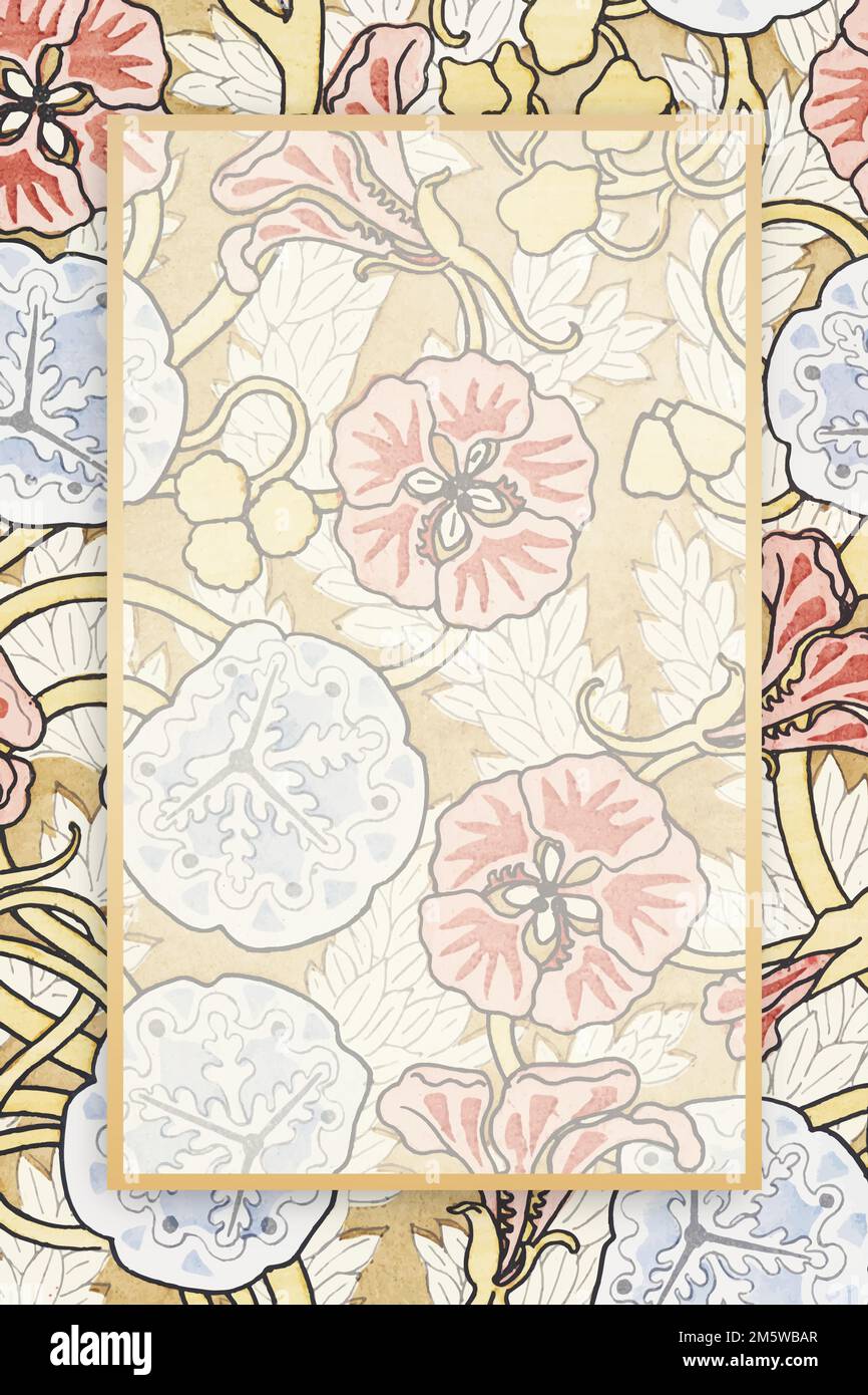 Floral ornamental frame vector vintage Stock Vector