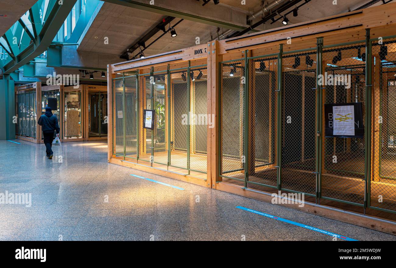 Sales boxes in the Bikini Haus shopping centre, Berlin, Germany Stock Photo