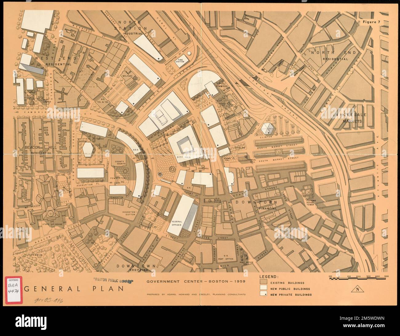 General plan Government Center Boston 1959.. Site plan is from