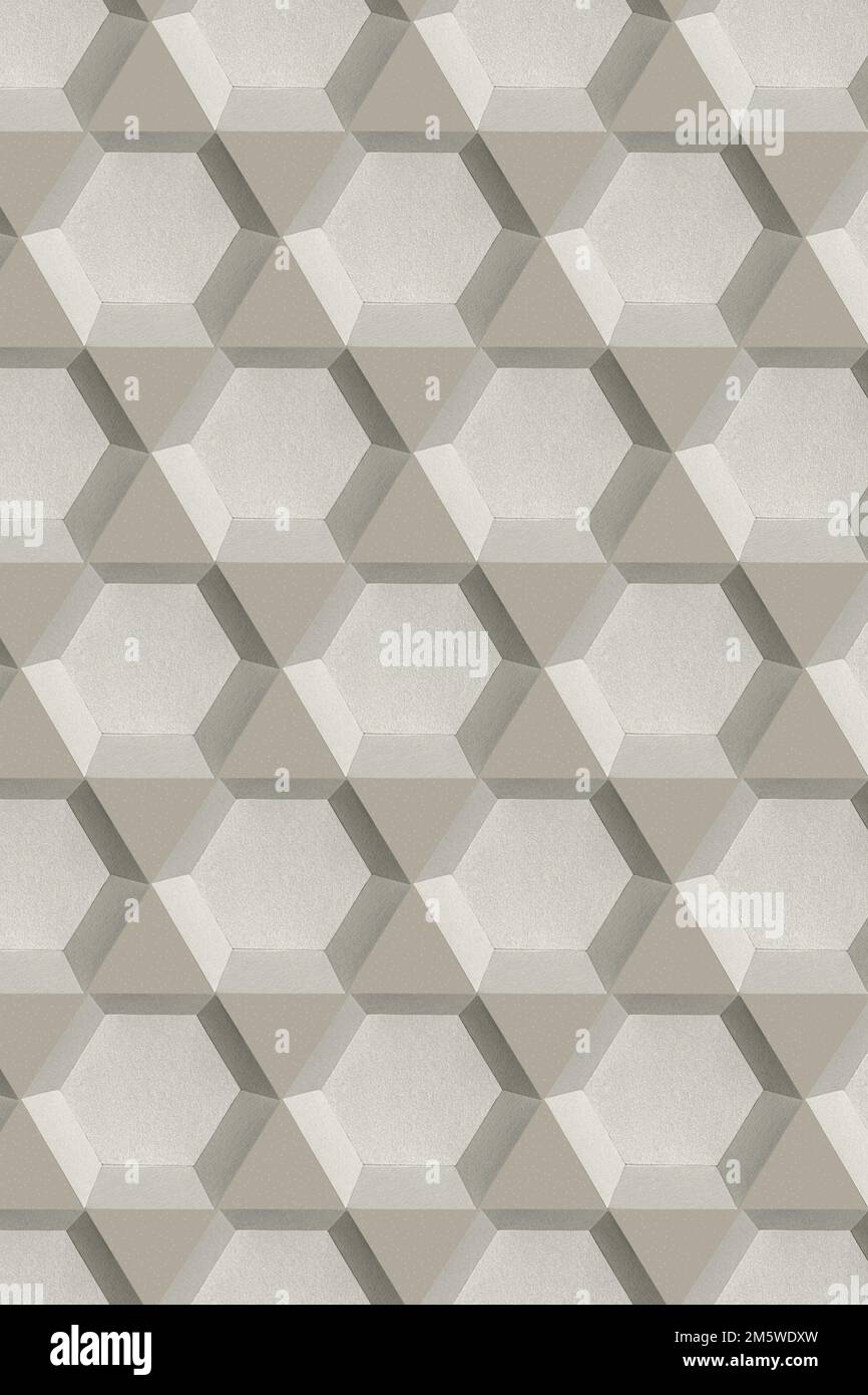 Gray hexagonal paper craft patterned background Stock Vector