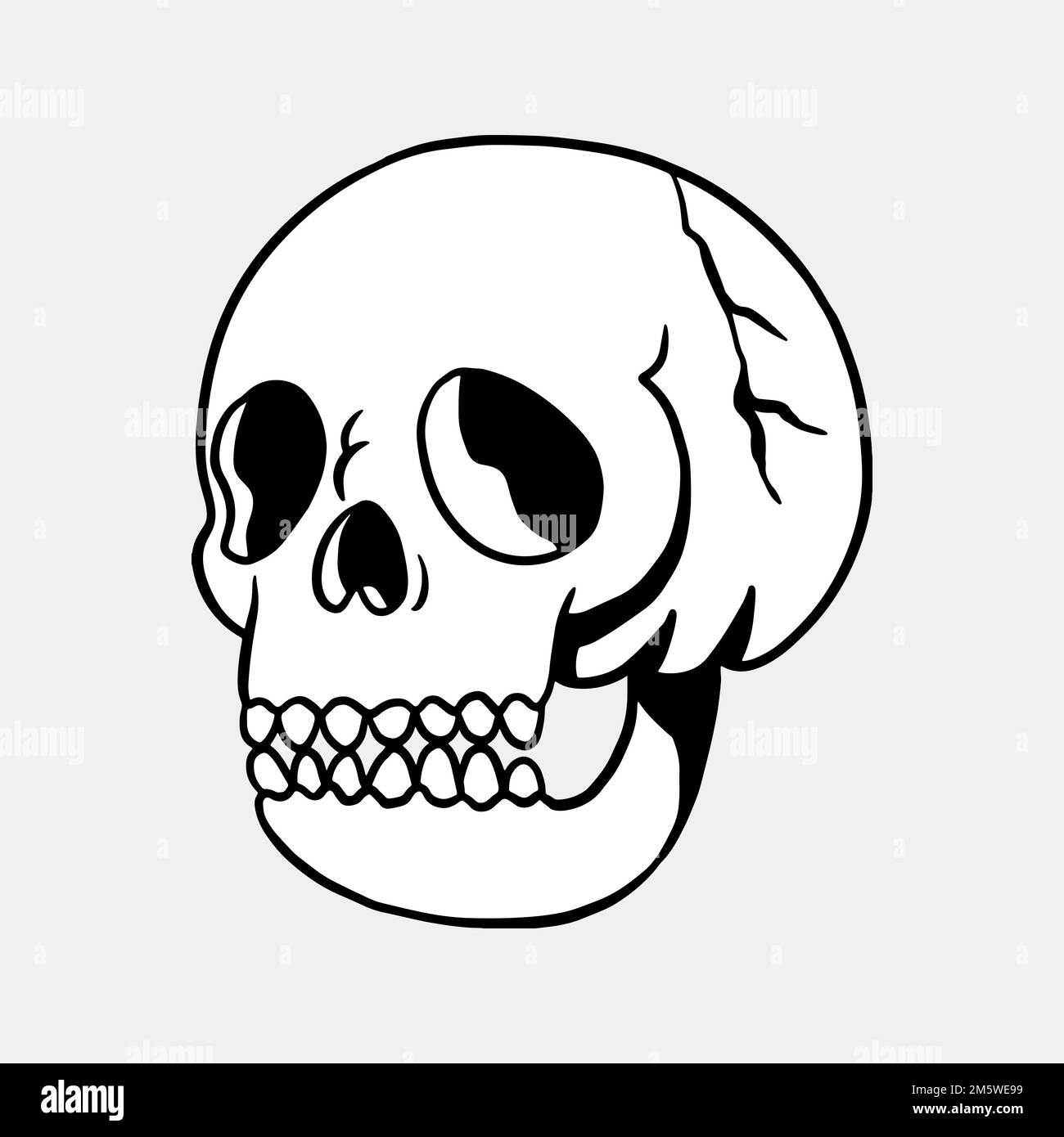 White skull sticker  design element Stock Vector