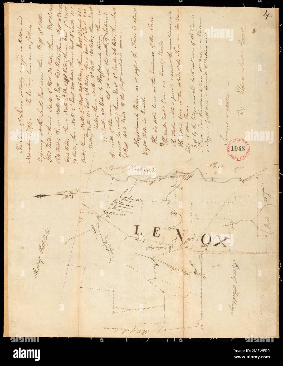 Plan of Lenox, made by Eldad Lewis, dated November 1794..... , Massachusetts , Berkshire ,county