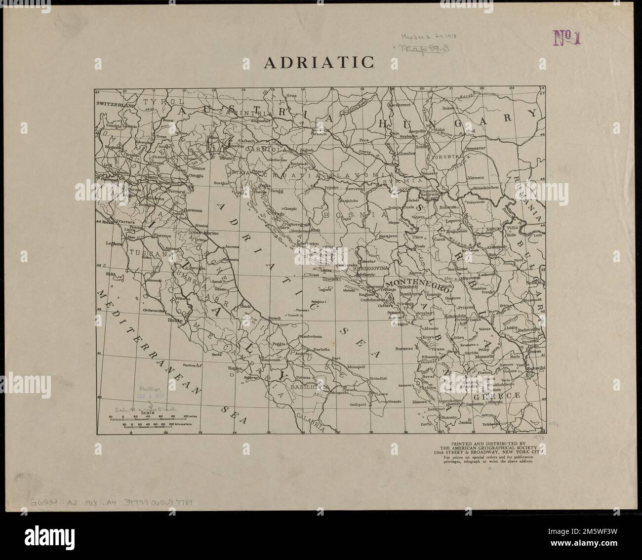 Adriatic sea map hi-res stock photography and images - Alamy