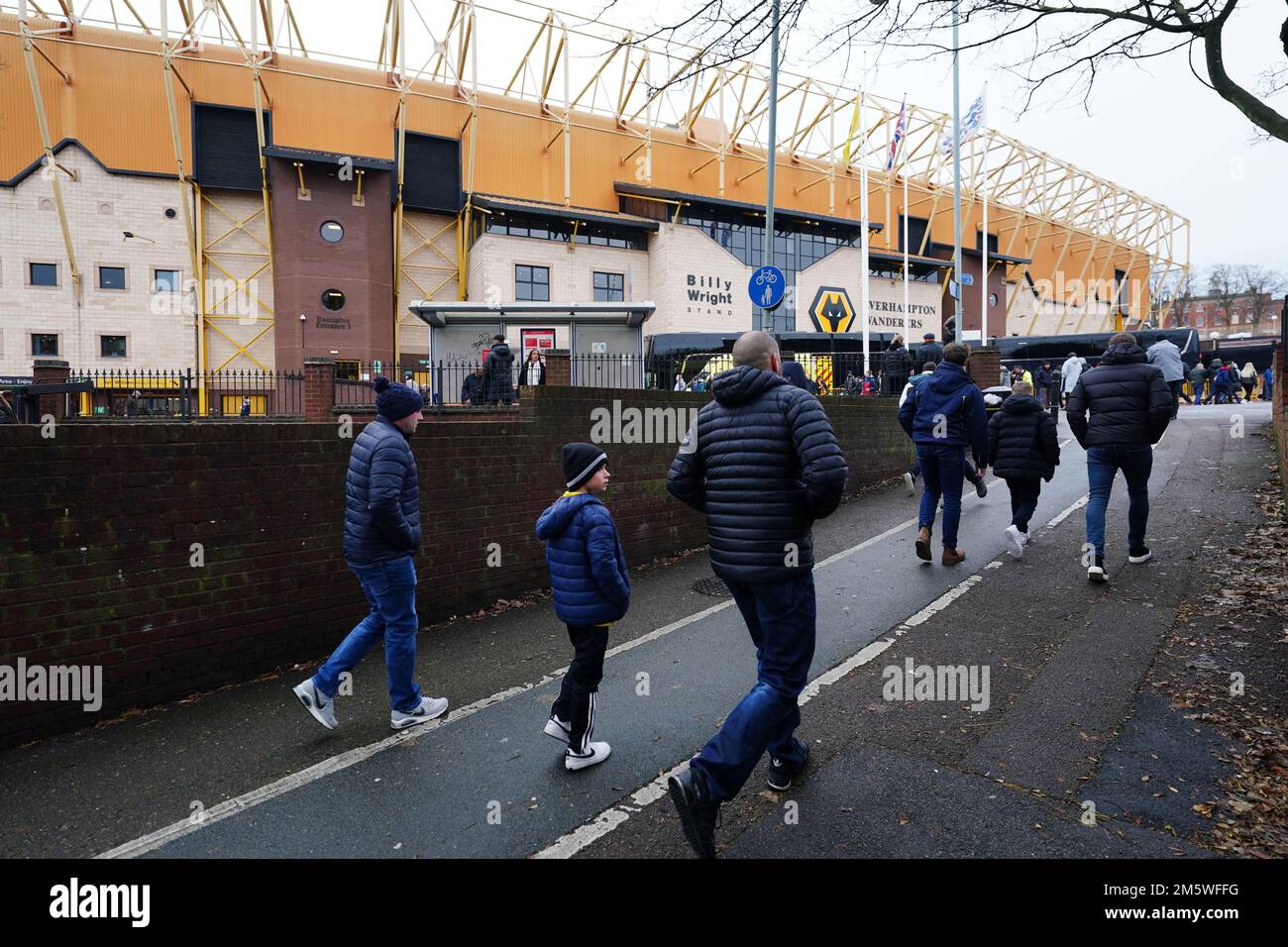Fans arrive for the Premier League match at Molineux Stadium