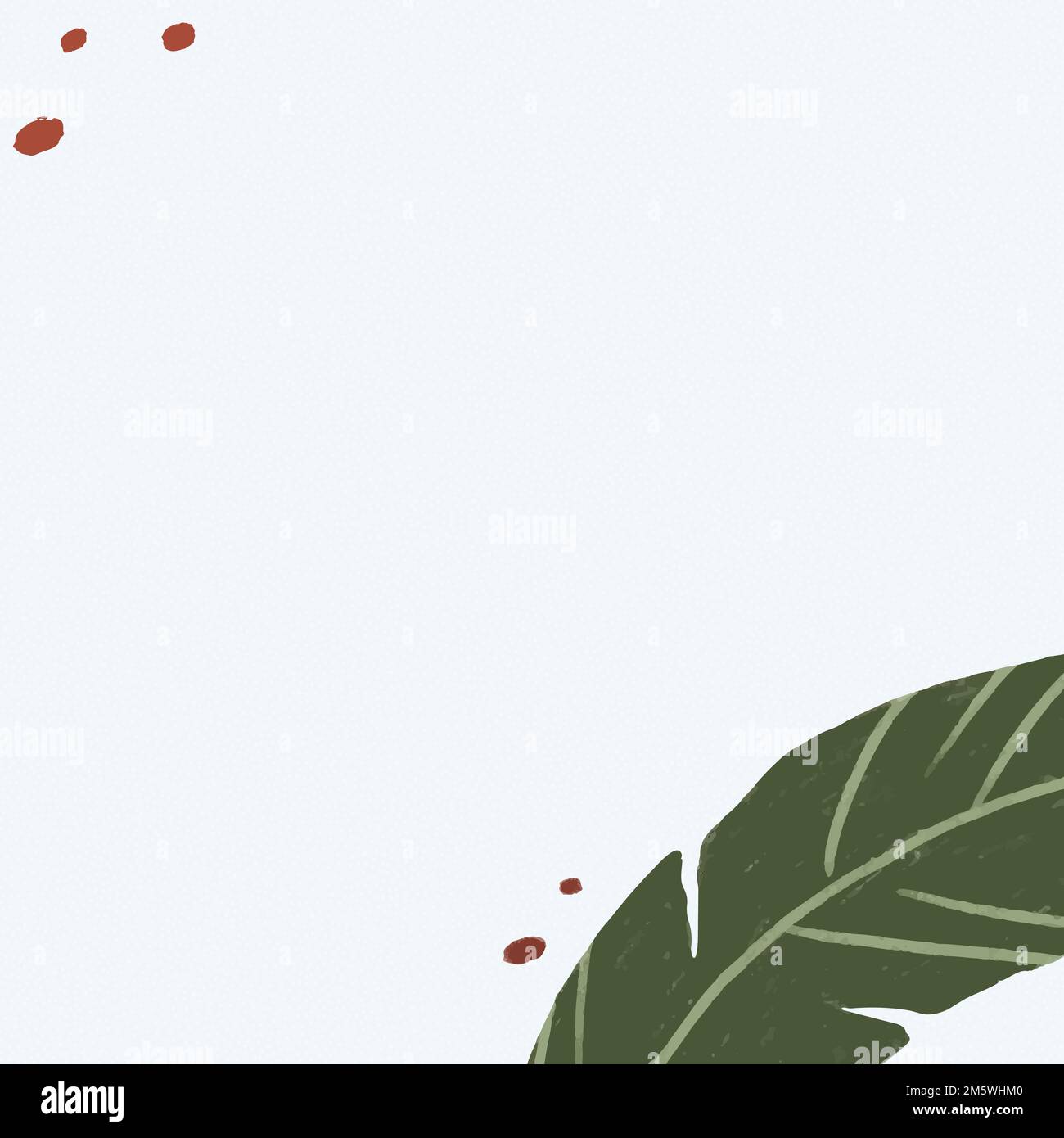 Banana leaf frame on a light blue background Stock Vector