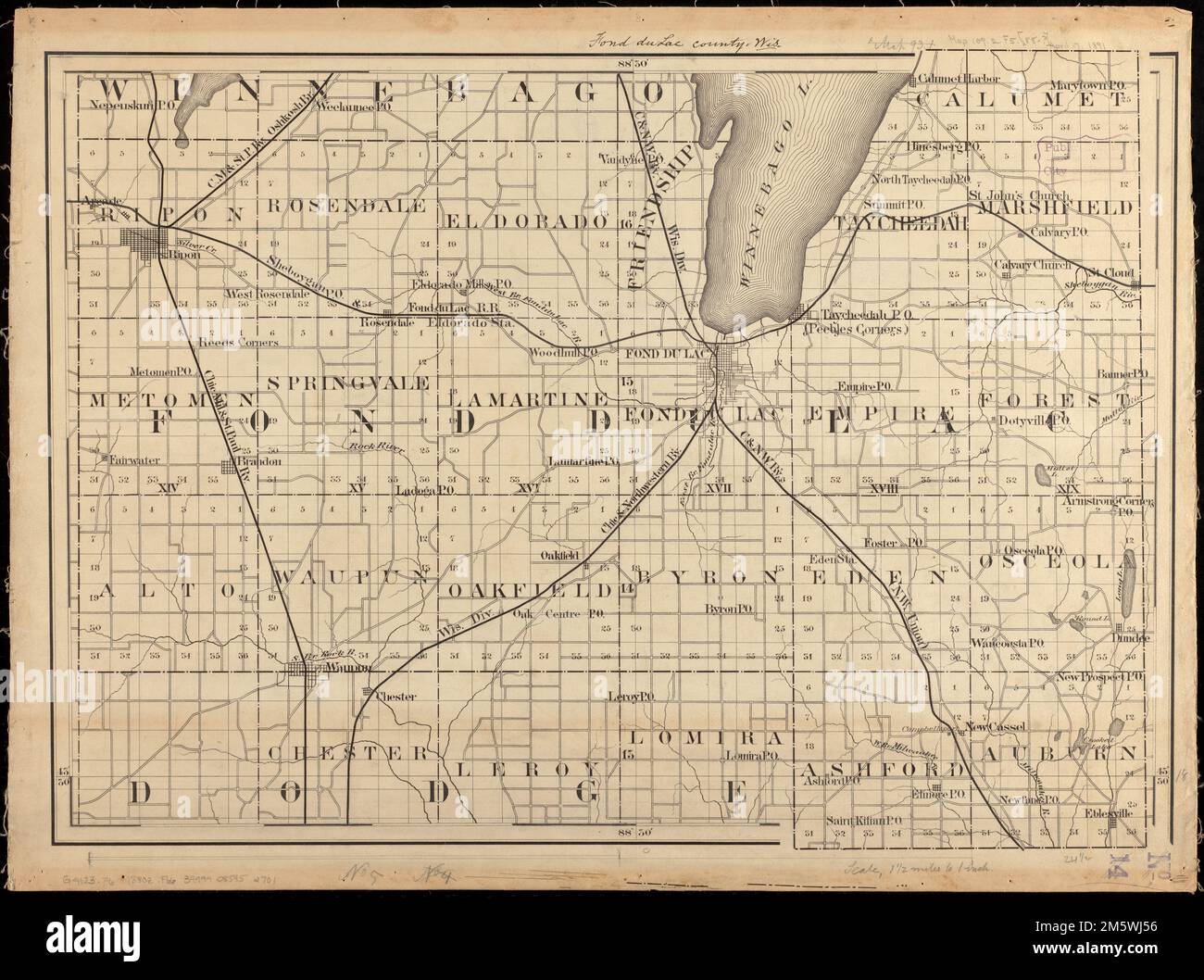 Fond du Lac County, Wis.. Title in manuscript in upper margin