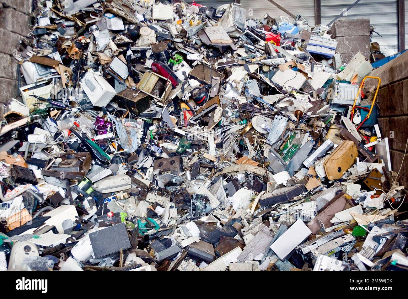 E-waste. Electronics recycling by sims, dismantling televisions.eindhoven holland. vvbvanbree fotografie. Stock Photo