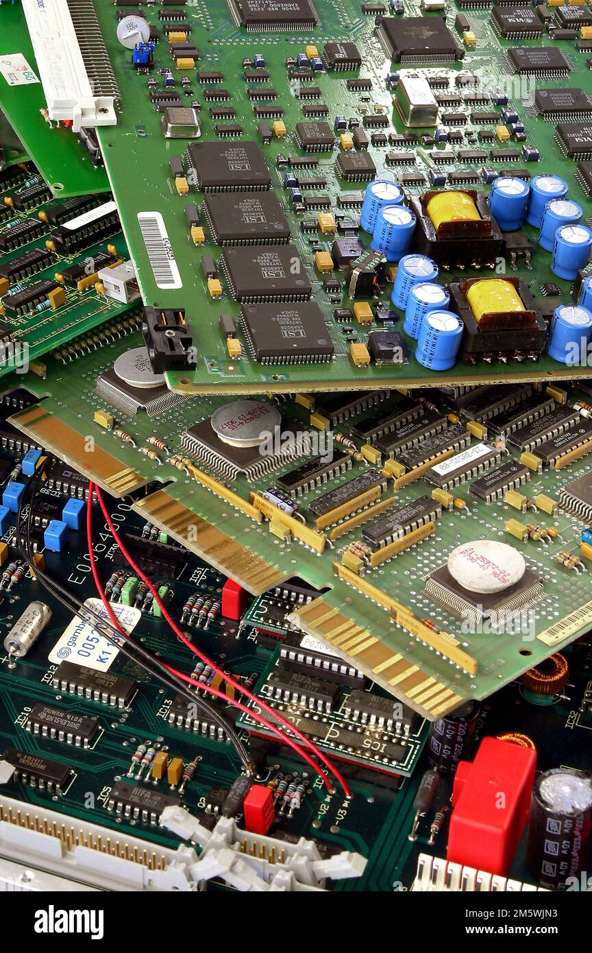 Ewaste. circuit boards for recycling by sims eindhoven holland