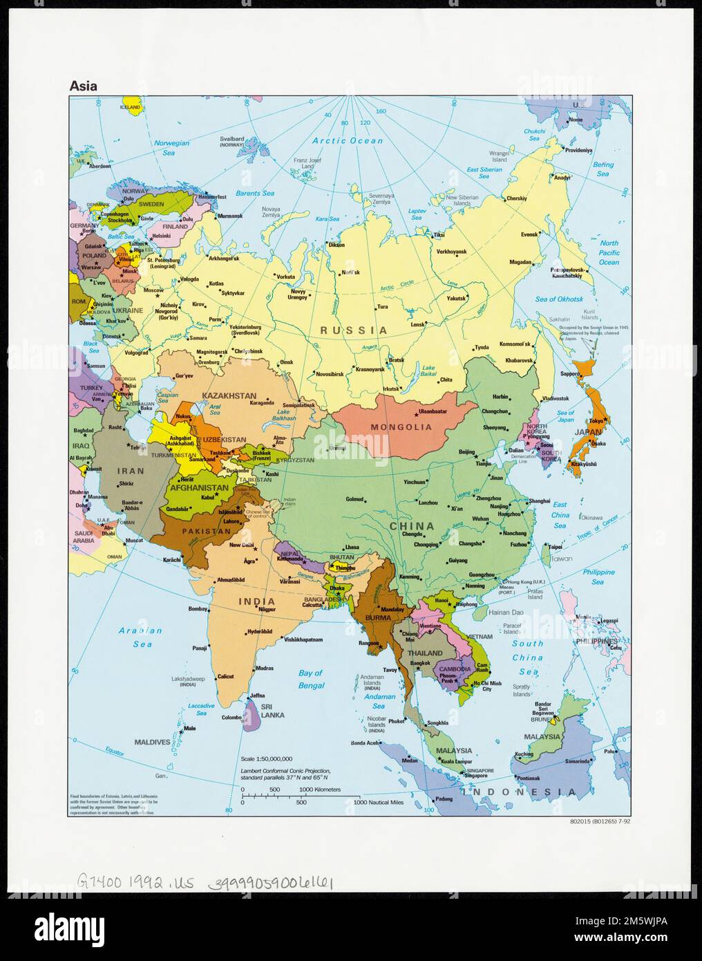 Continental political map asia hi-res stock photography and images - Alamy
