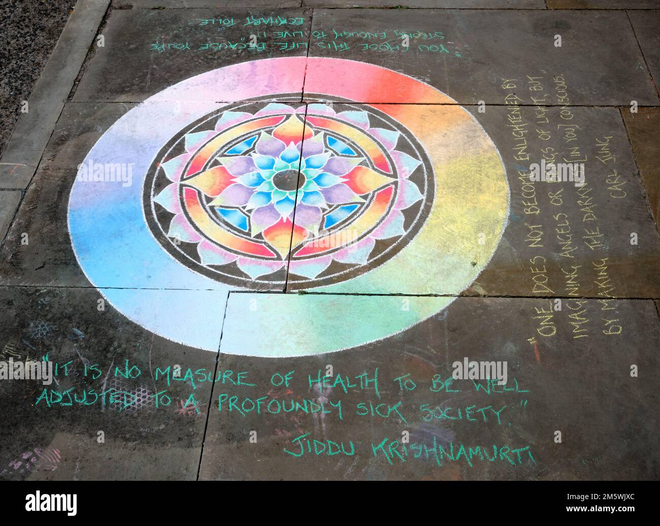 Glastonbury Pavement Art Stock Photo Alamy