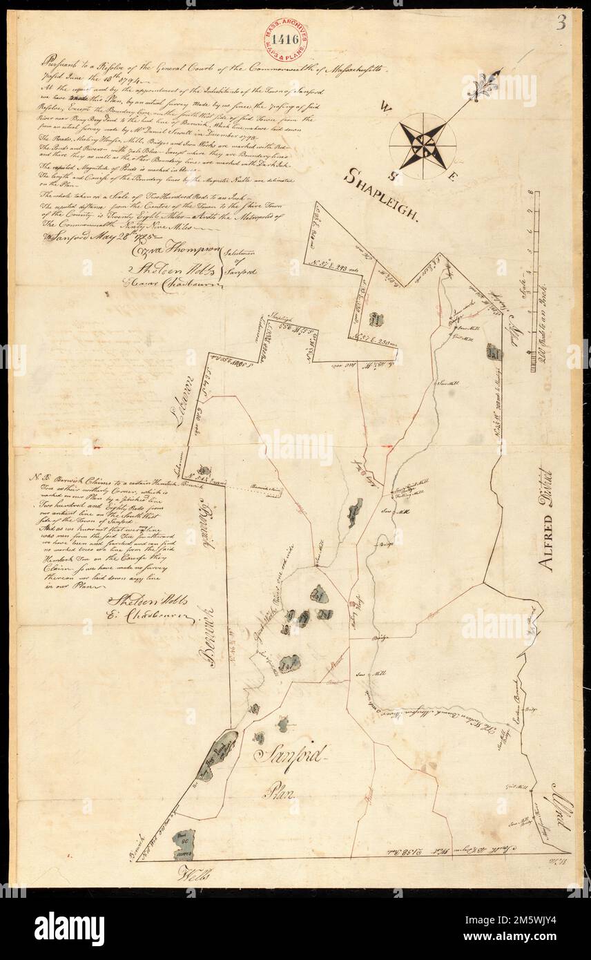 Plan of Sanford, ME, surveyor's name not given, dated 17945