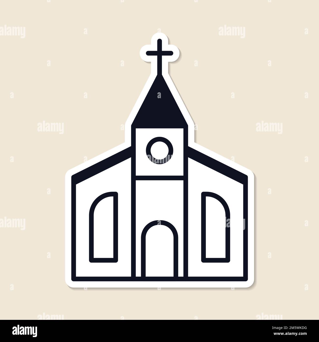 Church place of worship sticker design element vector Stock Vector