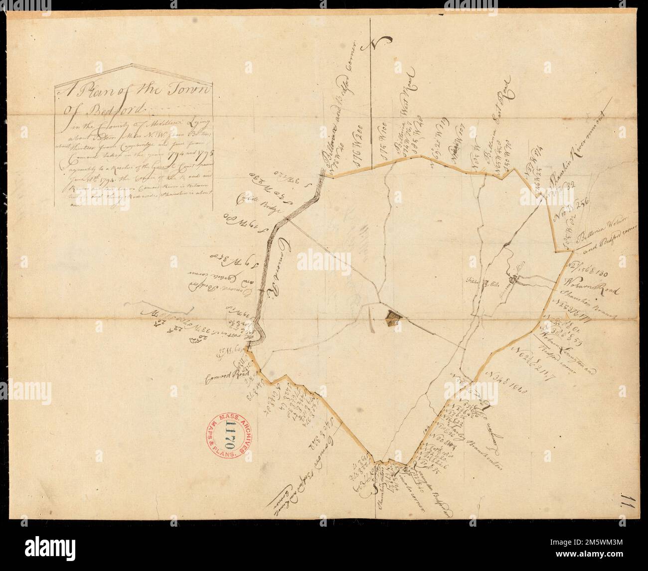 Plan of Bedford, surveyor's name not given, dated 17945