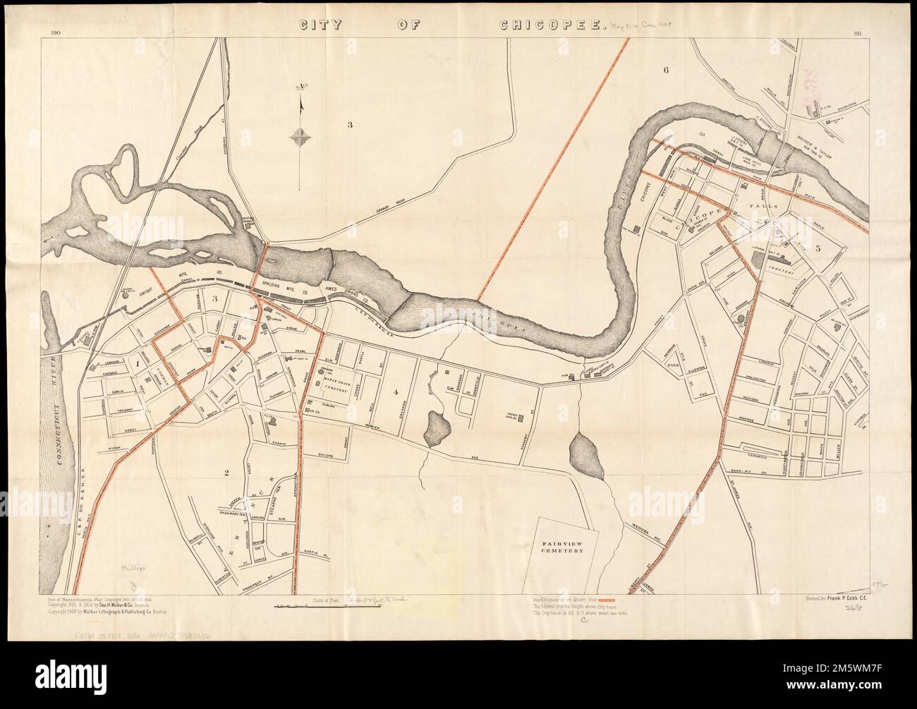City of Chicopee. 191 in upper right margin. Part of the Massachusetts Atlas. Includes ward