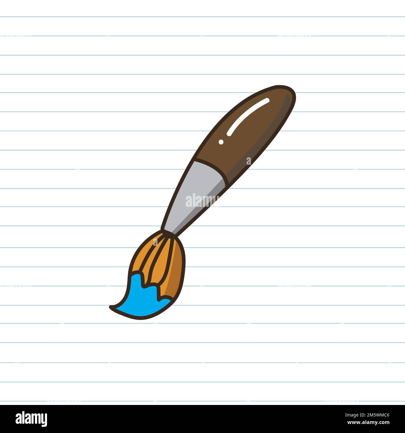 Blue paint on a paintbrush vector Stock Vector Image & Art - Alamy