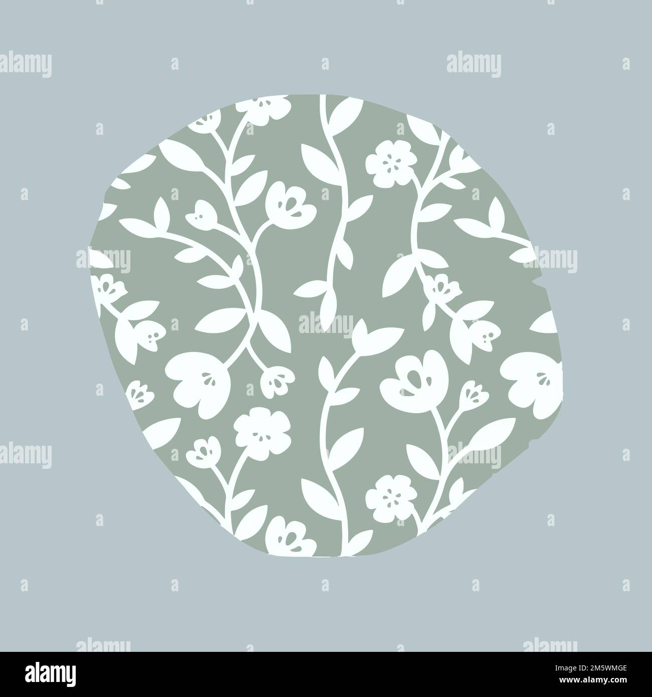 White and green floral pattern element vector Stock Vector Image & Art ...
