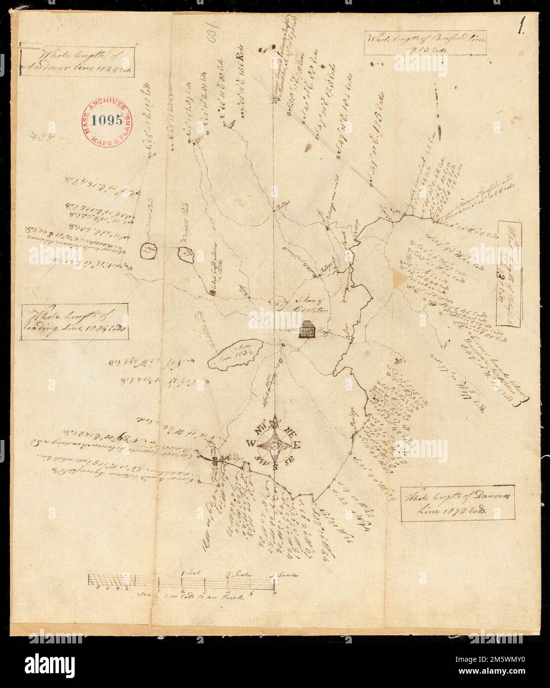 Plan of Middleton surveyed by Simeon Kenney, dated April 25, 1795.[map