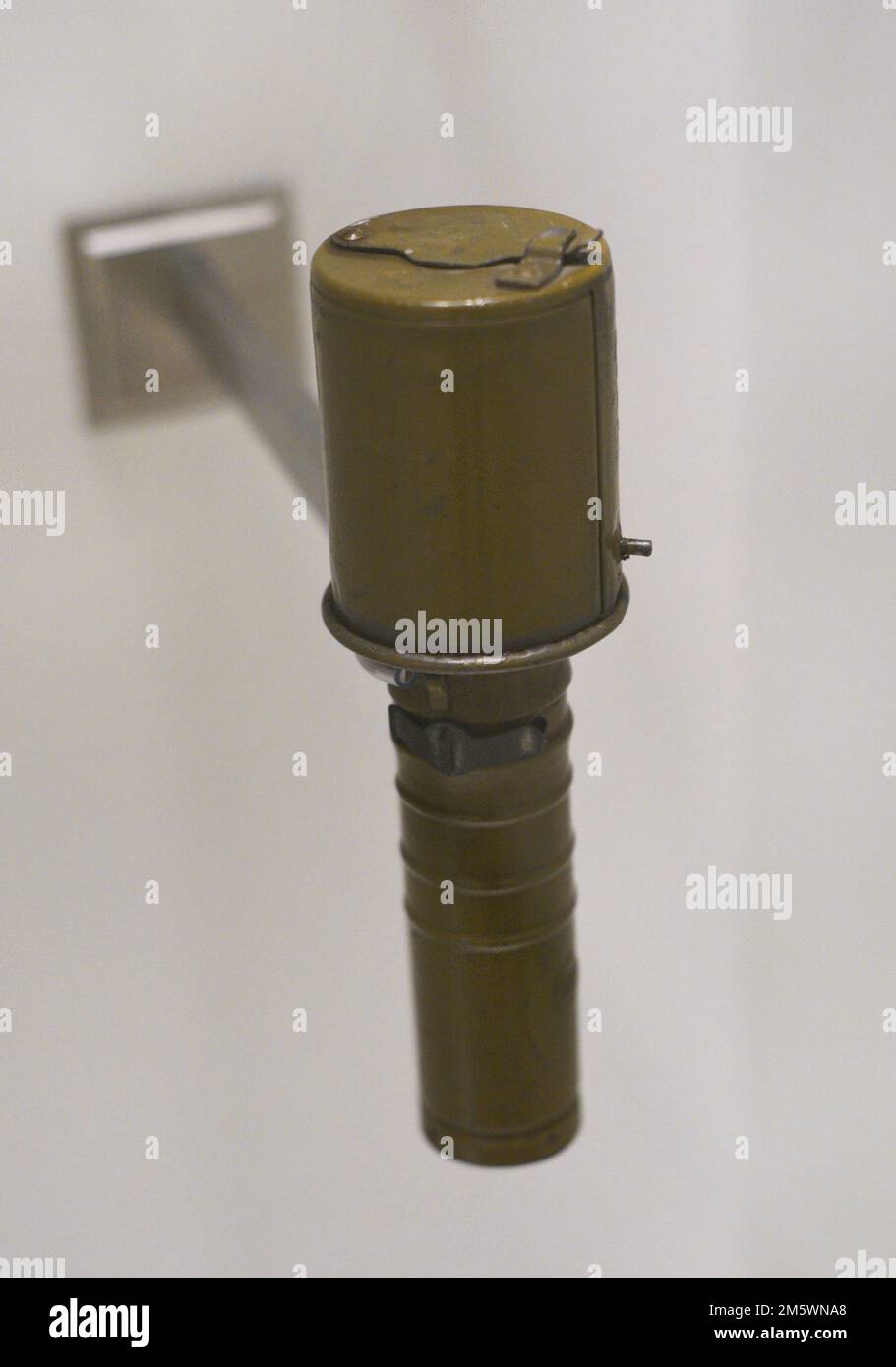 Czech hand grenade, 1914/30 model. 1940. Metal. Army Museum. Toledo, Spain. Stock Photo