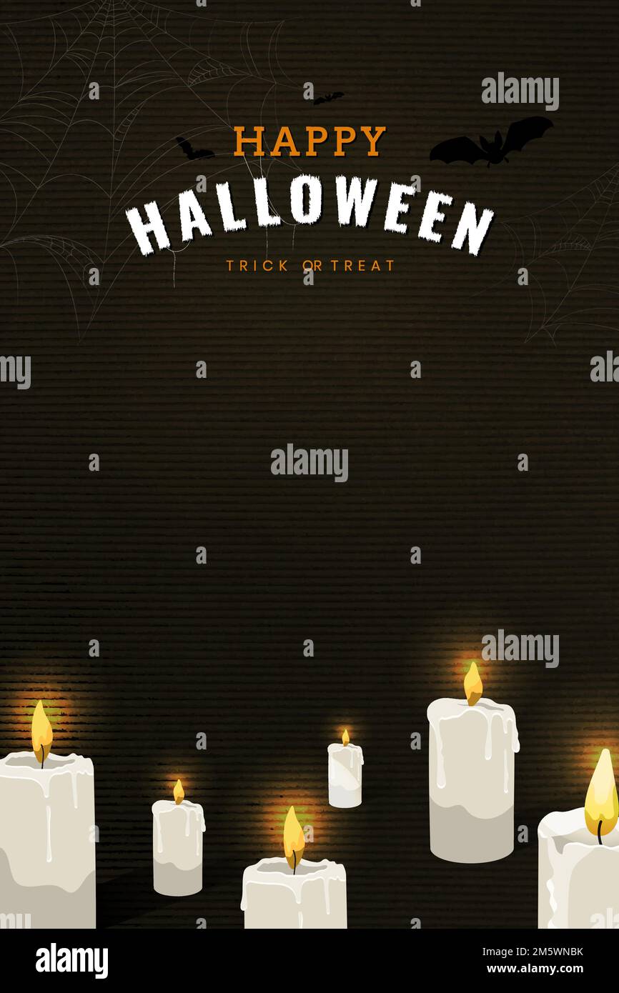 Happy Halloween candle elements on black background vector Stock Vector