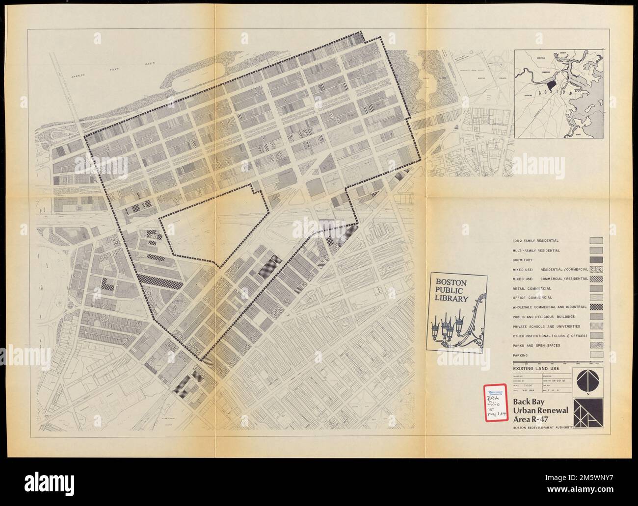 Back Bay urban renewal area r-47 : existing land use. Accompanies an 