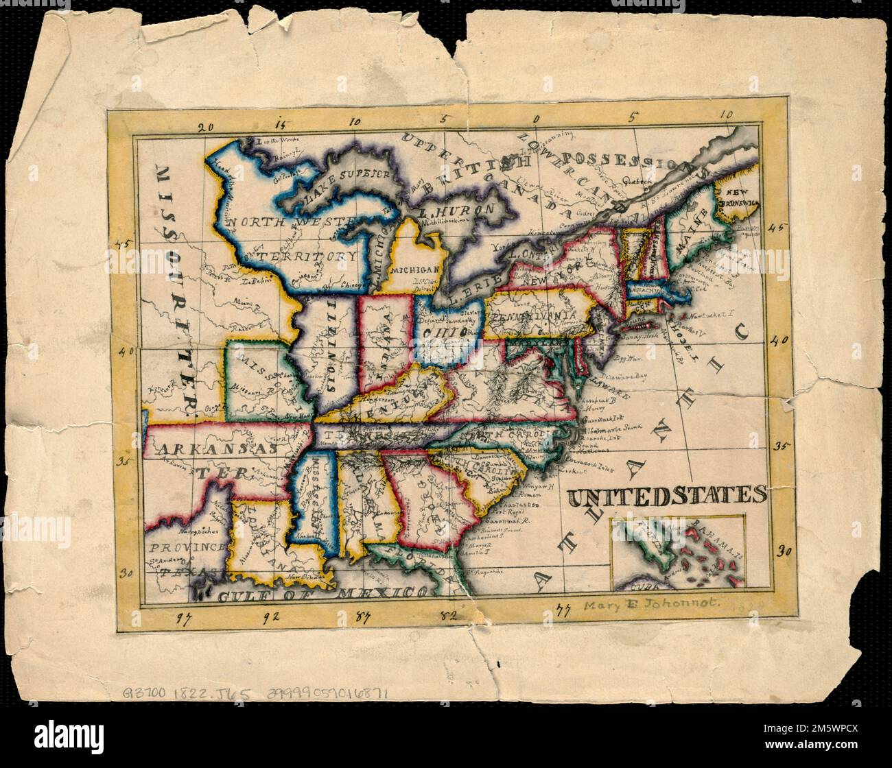United States Relief shown pictorially - United States Relief Shown Pictorially Includes Inset Of Part Of Florida The Bahamas And Part Of Cuba Manuscript Map In Pen And Ink And Watercolor Drawn By A Schoolgirl During The Late 18th And Early 19th Century It Was Common Practice For American Female Students Attending Private Academies To Prepare Maps Of Various Parts Of The World By Copying Maps From Books Or Atlases Most Often Girls Were Taught By Female Instructors Who Drew Maps Themselves To Demonstrate Geographic Artistic And Design Skills To Their Pupils This Map Of The United States Drawn By Mary E Johonnot Of Bosto 2M5WPCX 