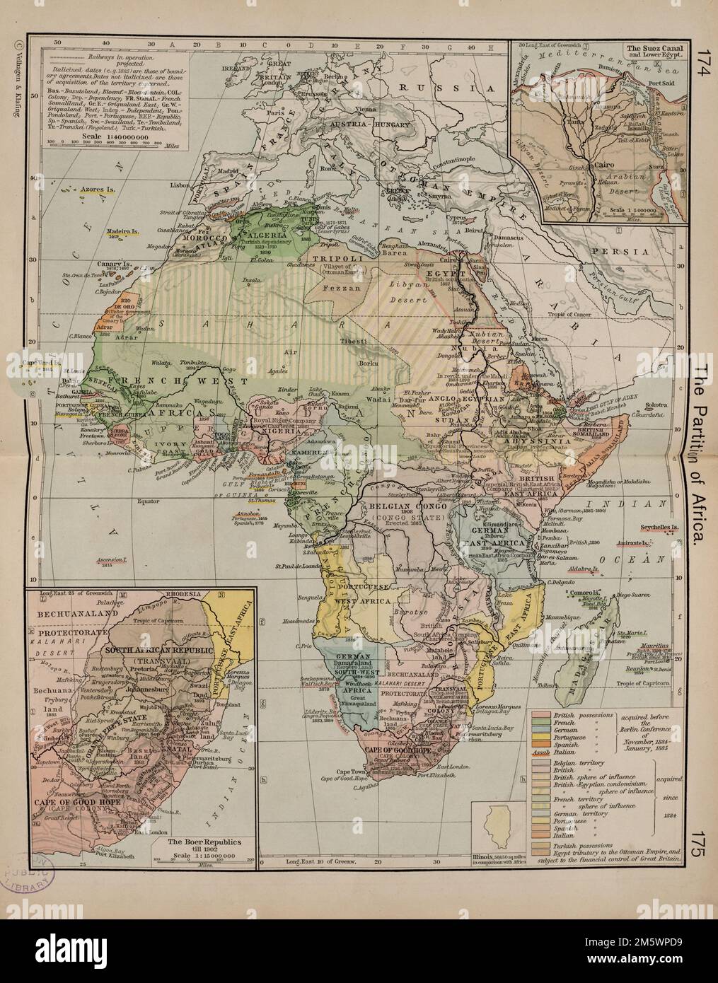 The partition of Africa. Relief shown by hachures. Appears in the author's Historical atlas. New